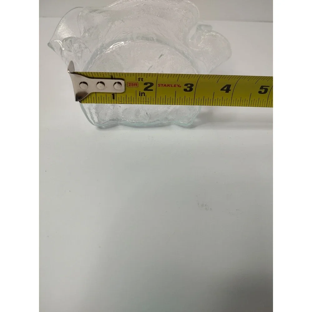 Muurla Finland Clear Ice Glass Wall Pocket Handkerchief Vase Kallioinen 7.25